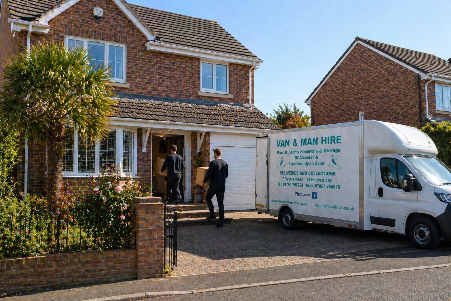 Paul and Leons Removals van outside a property